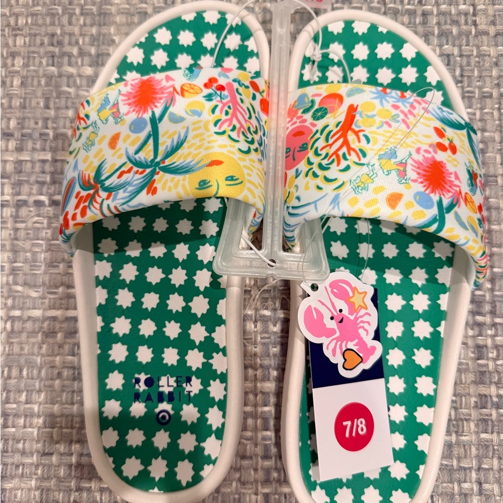 Roller Rabbit x Target Floral Green and White Sandals